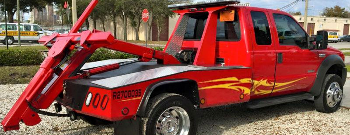 Orlando Towing Service Red Tow Truck - Empire Towing, LLC